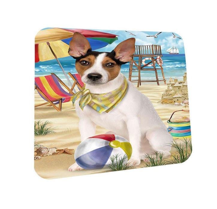 Pet Friendly Beach Rat Terrier Dog Coasters Set of 4 CST50040 Coasters Set of 4 CST50040