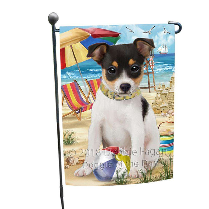 Pet Friendly Beach Rat Terrier Dog Garden Flag GFLG49906