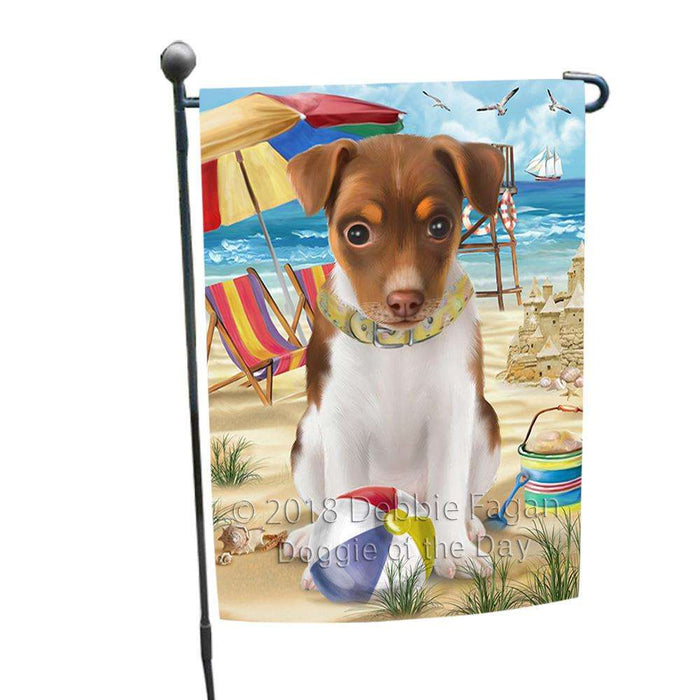 Pet Friendly Beach Rat Terrier Dog Garden Flag GFLG49907