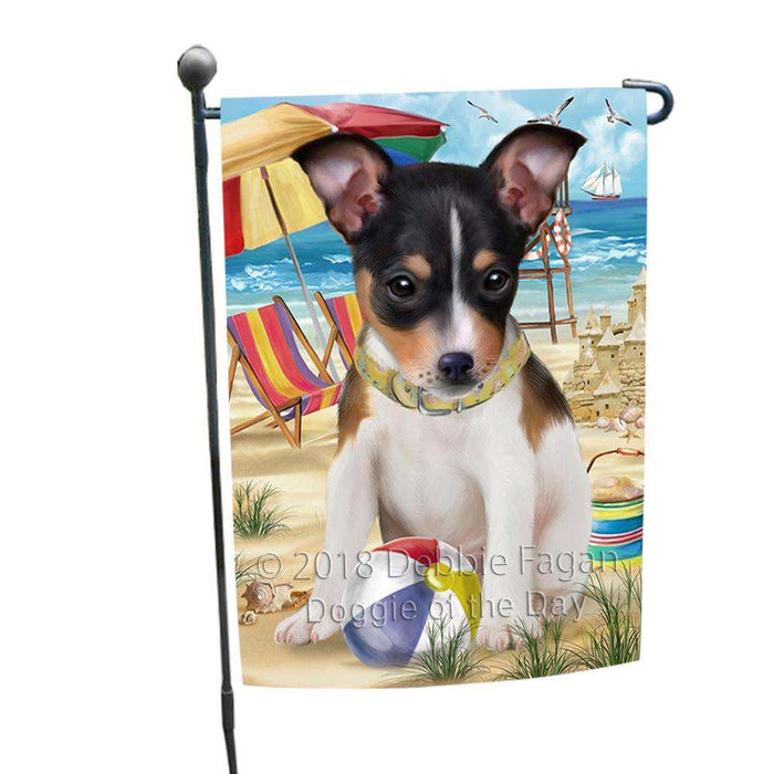 Pet Friendly Beach Rat Terrier Dog Garden Flag GFLG49908