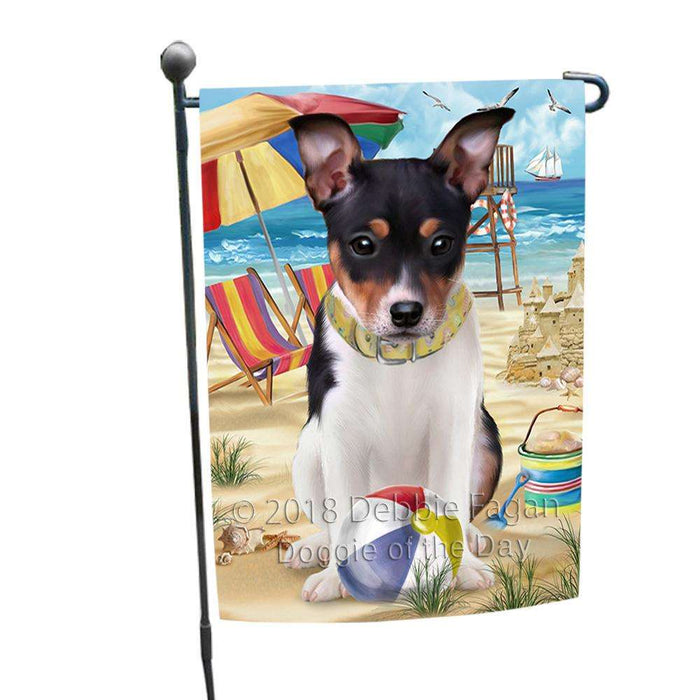 Pet Friendly Beach Rat Terrier Dog Garden Flag GFLG49909