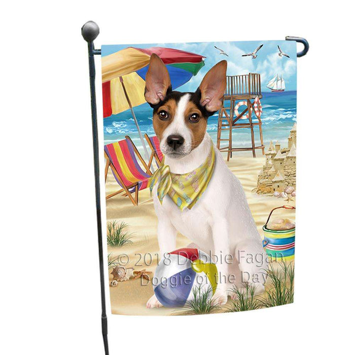 Pet Friendly Beach Rat Terrier Dog Garden Flag GFLG49910