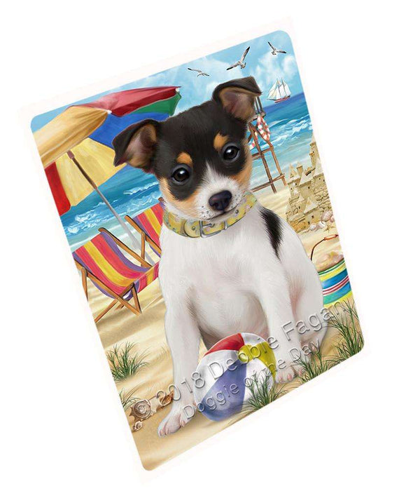 Pet Friendly Beach Rat Terrier Dog Magnet Mini (3.5" x 2") MAG54099
