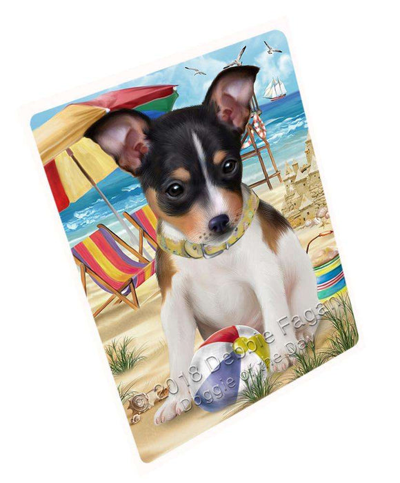 Pet Friendly Beach Rat Terrier Dog Magnet Mini (3.5" x 2") MAG54105