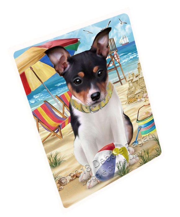 Pet Friendly Beach Rat Terrier Dog Magnet Mini (3.5" x 2") MAG54108