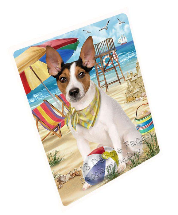 Pet Friendly Beach Rat Terrier Dog Magnet Mini (3.5" x 2") MAG54111