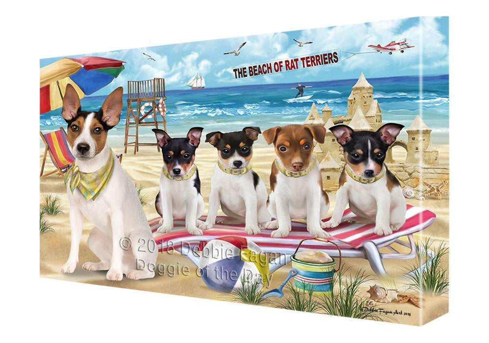Pet Friendly Beach Rat Terriers Dog Canvas Wall Art CVS66436