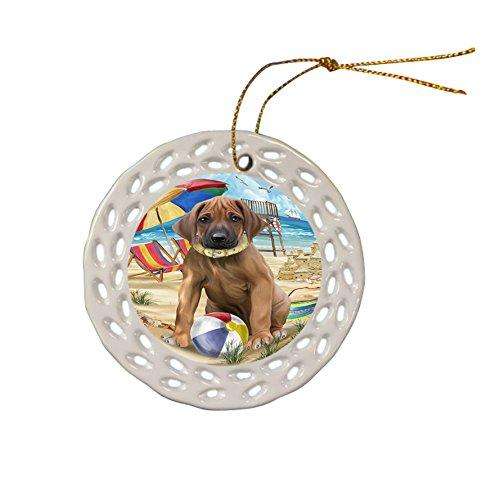 Pet Friendly Beach Rhodesian Ridgeback Dog Ceramic Doily Ornament DPOR48674