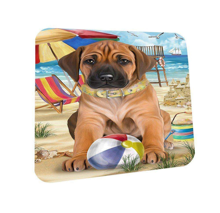 Pet Friendly Beach Rhodesian Ridgeback Dog Coasters Set of 4 CST48632