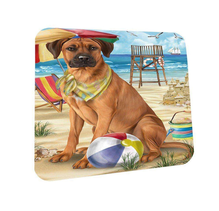 Pet Friendly Beach Rhodesian Ridgeback Dog Coasters Set of 4 CST48635