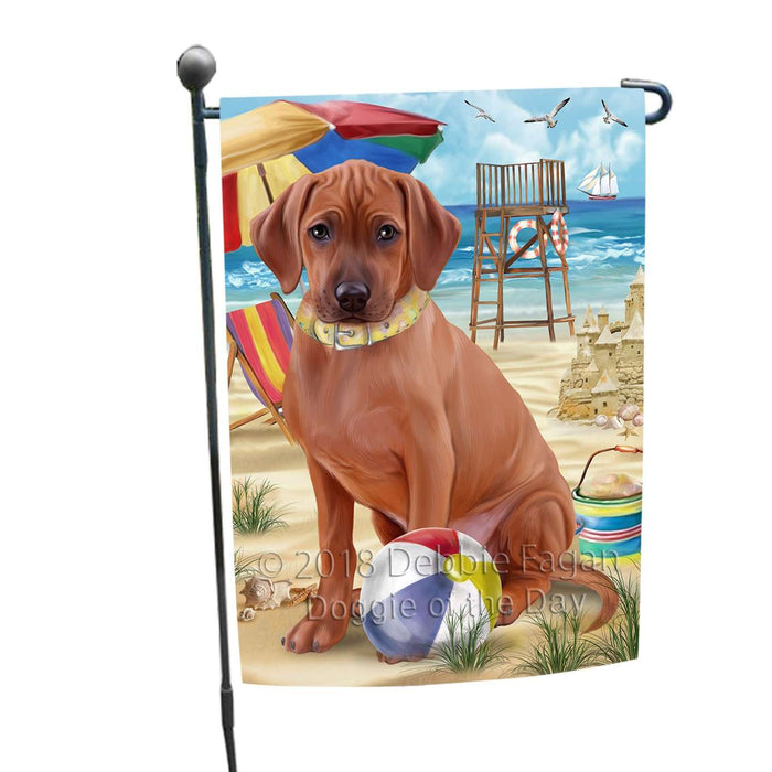 Pet Friendly Beach Rhodesian Ridgeback Dog Garden Flag GFLG48581
