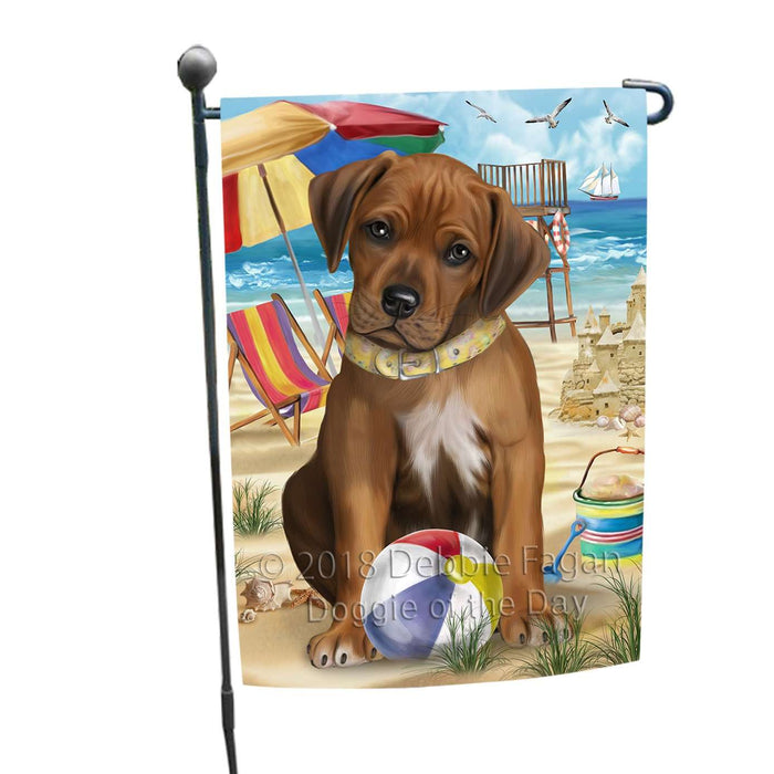 Pet Friendly Beach Rhodesian Ridgeback Dog Garden Flag GFLG48584