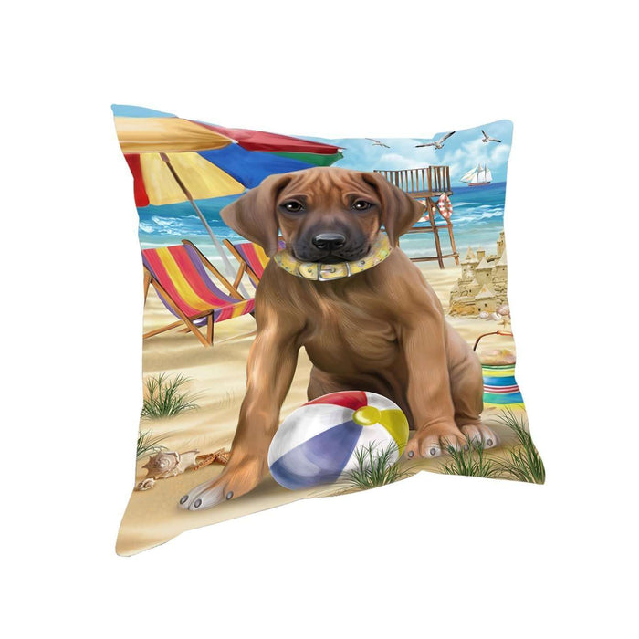 Pet Friendly Beach Rhodesian Ridgeback Dog Pillow PIL50552