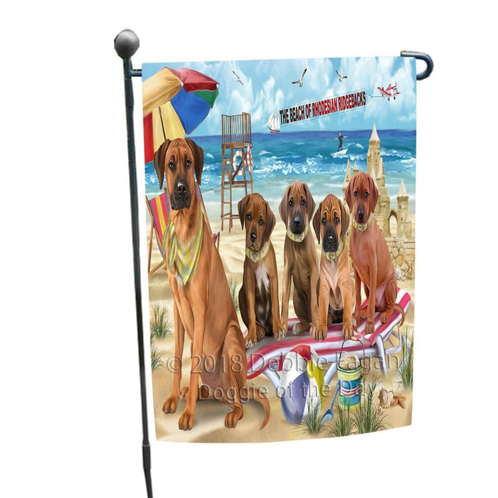 Pet Friendly Beach Rhodesian Ridgebacks Dog Garden Flag GFLG48580