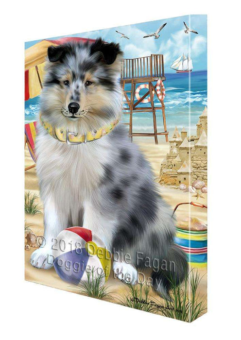 Pet Friendly Beach Rough Collie Dog Canvas Print Wall Art Décor CVS105488