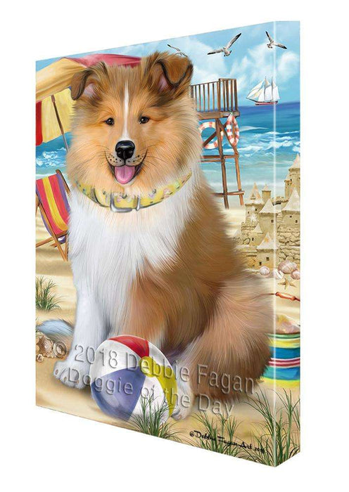 Pet Friendly Beach Rough Collie Dog Canvas Print Wall Art Décor CVS105497
