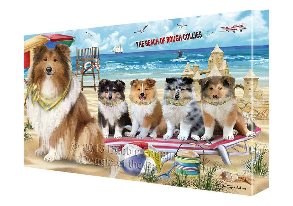 Pet Friendly Beach Rough Collies Dog Canvas Print Wall Art Décor CVS105461