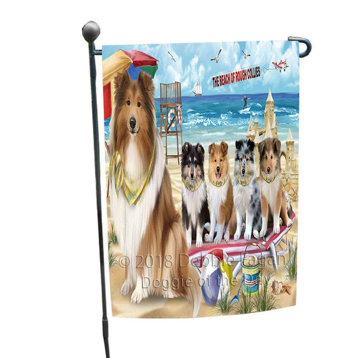 Pet Friendly Beach Rough Collies Dog Garden Flag GFLG54241