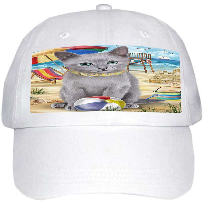 Pet Friendly Beach Russian Blue Cat Ball Hat Cap HAT58509