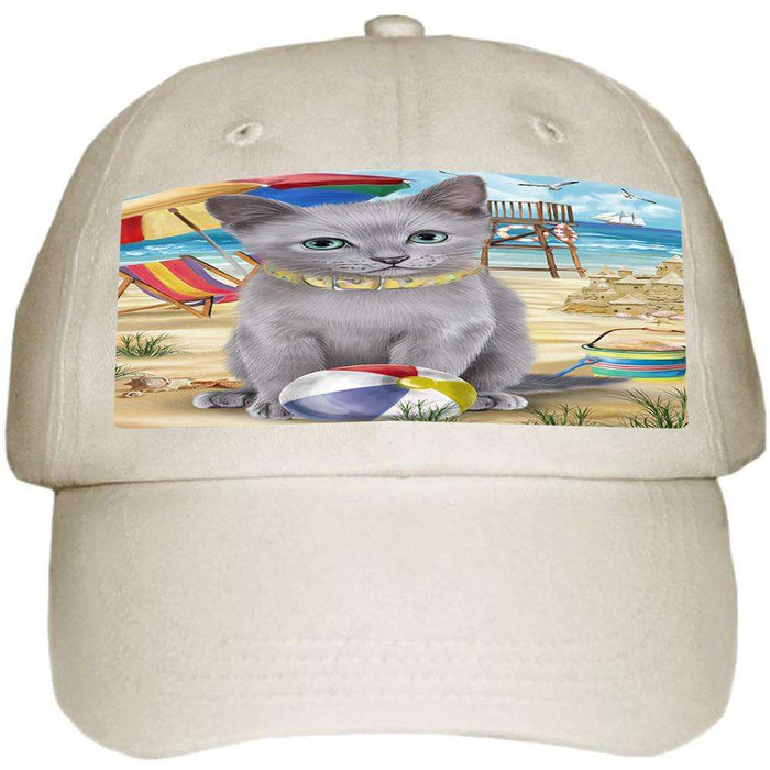 Pet Friendly Beach Russian Blue Cat Ball Hat Cap HAT58509