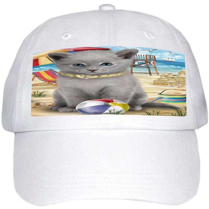 Pet Friendly Beach Russian Blue Cat Ball Hat Cap HAT58512