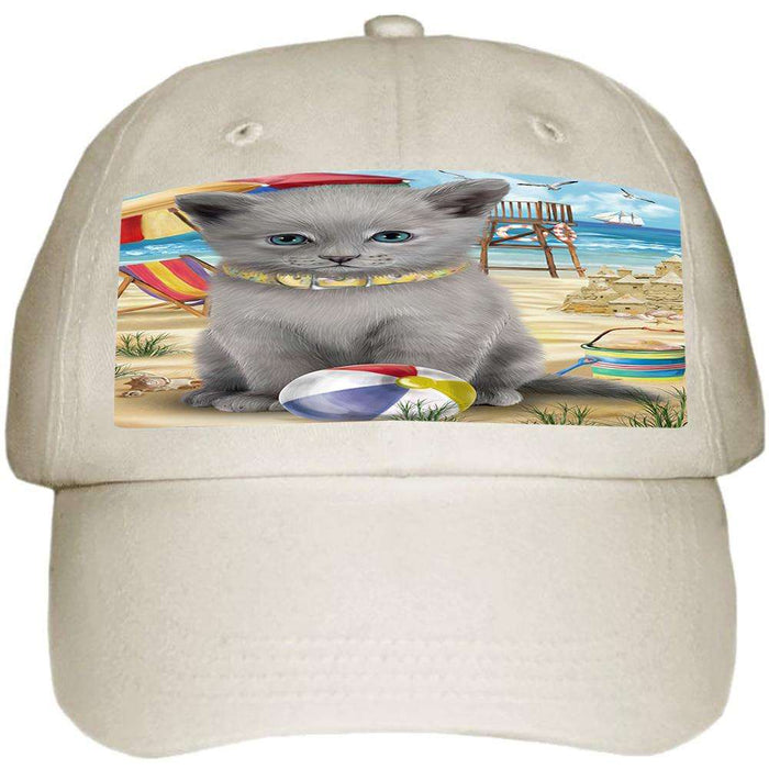 Pet Friendly Beach Russian Blue Cat Ball Hat Cap HAT58512