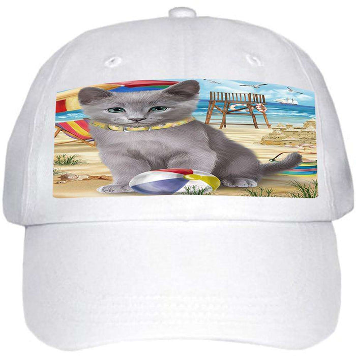 Pet Friendly Beach Russian Blue Cat Ball Hat Cap HAT58515