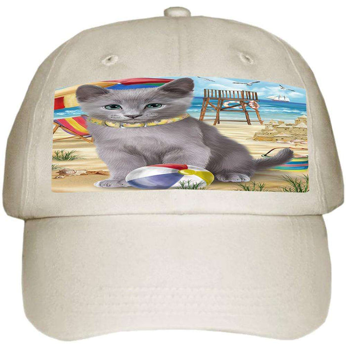 Pet Friendly Beach Russian Blue Cat Ball Hat Cap HAT58515