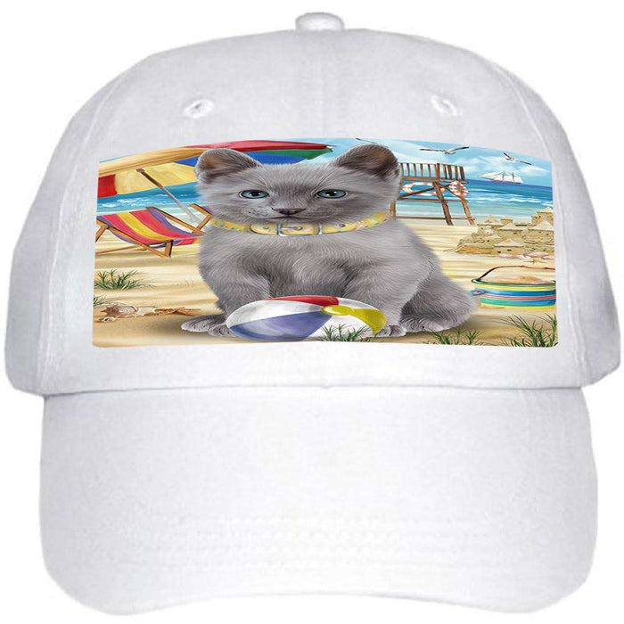 Pet Friendly Beach Russian Blue Cat Ball Hat Cap HAT58518