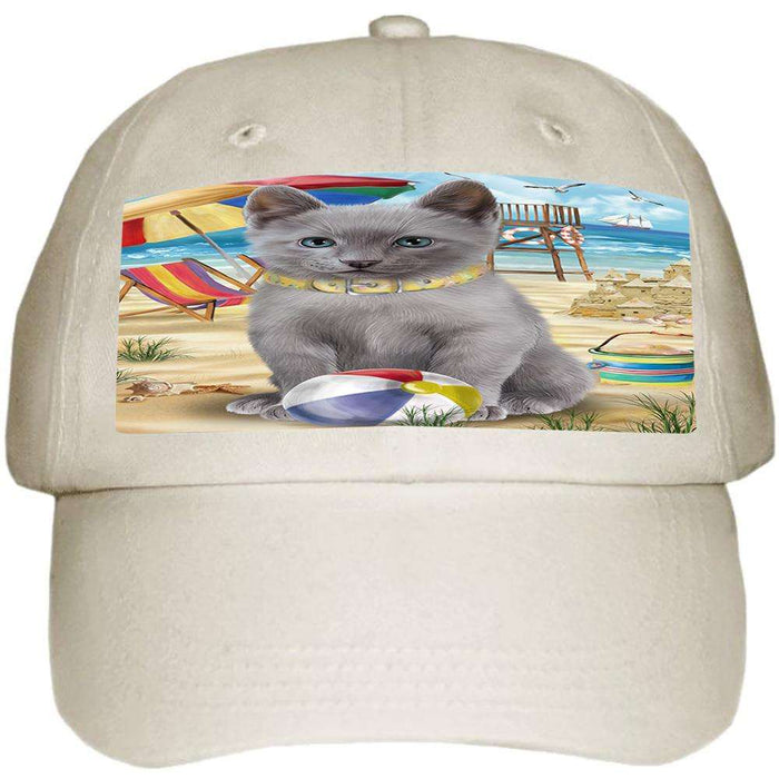 Pet Friendly Beach Russian Blue Cat Ball Hat Cap HAT58518