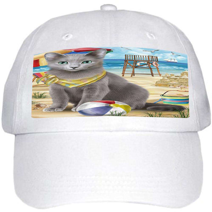 Pet Friendly Beach Russian Blue Cat Ball Hat Cap HAT58521