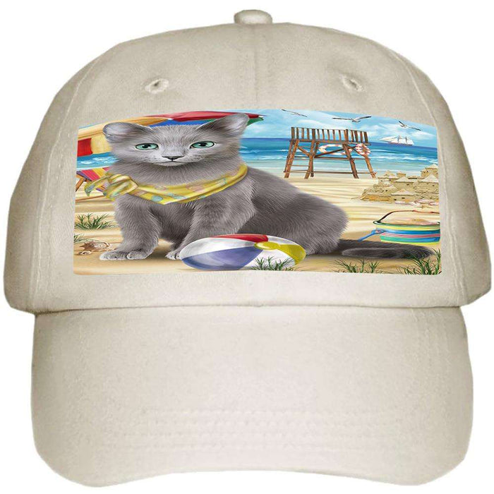 Pet Friendly Beach Russian Blue Cat Ball Hat Cap HAT58521