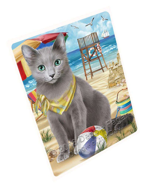 Pet Friendly Beach Russian Blue Cat Cutting Board C59037