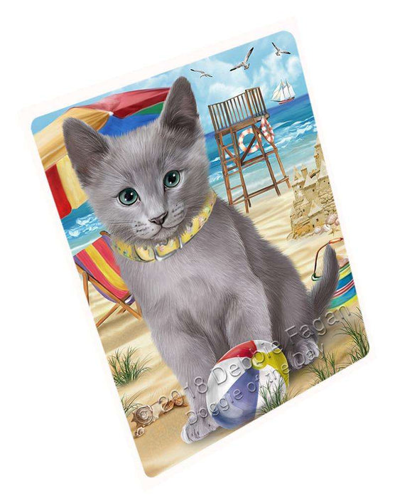 Pet Friendly Beach Russian Blue Cat Large Refrigerator / Dishwasher Magnet RMAG70062