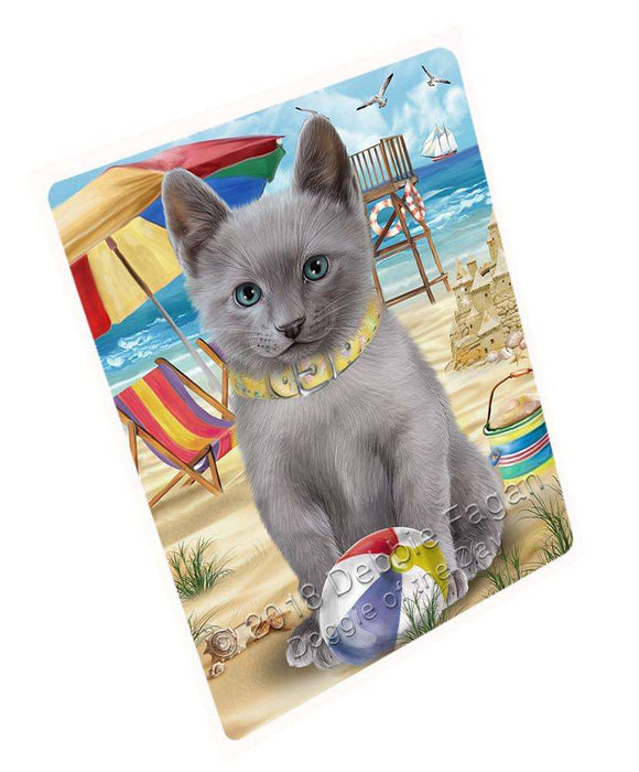 Pet Friendly Beach Russian Blue Cat Large Refrigerator / Dishwasher Magnet RMAG70068