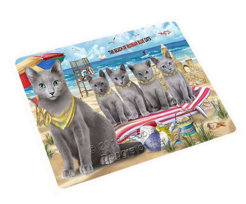 Pet Friendly Beach Russian Blue Cat Large Refrigerator / Dishwasher Magnet RMAG70080