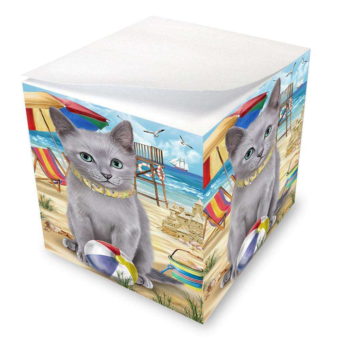 Pet Friendly Beach Russian Blue Cat Note Cube NOC51592