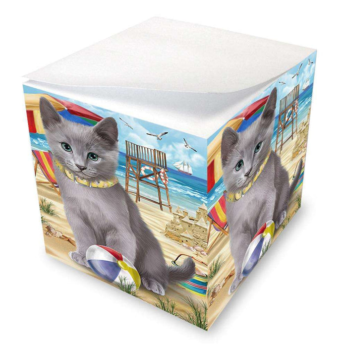 Pet Friendly Beach Russian Blue Cat Note Cube NOC51594