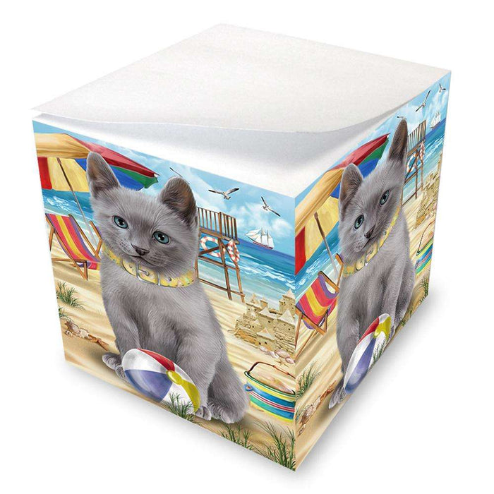 Pet Friendly Beach Russian Blue Cat Note Cube NOC51595