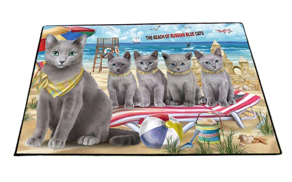 Pet Friendly Beach Russian Blue Cats Floormat FLMS51207