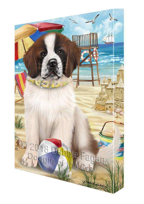 Pet Friendly Beach Saint Bernard Dog Canvas Wall Art CVS53175
