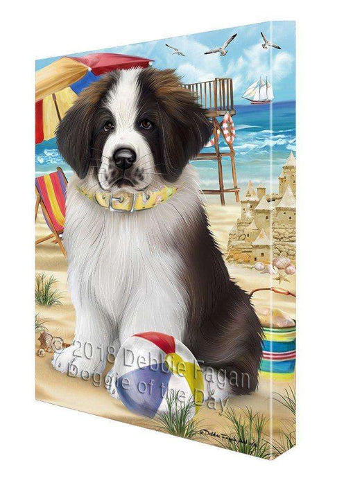 Pet Friendly Beach Saint Bernard Dog Canvas Wall Art CVS53193