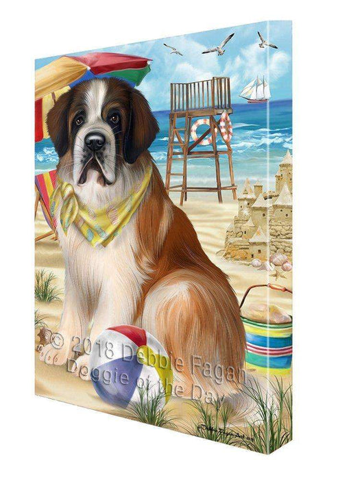 Pet Friendly Beach Saint Bernard Dog Canvas Wall Art CVS53211