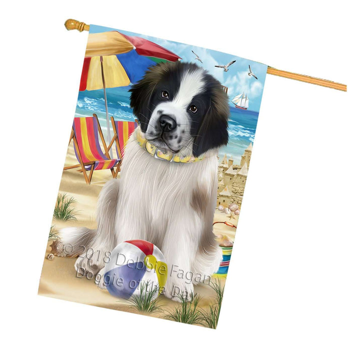 Pet Friendly Beach Saint Bernard Dog House Flag FLG48644