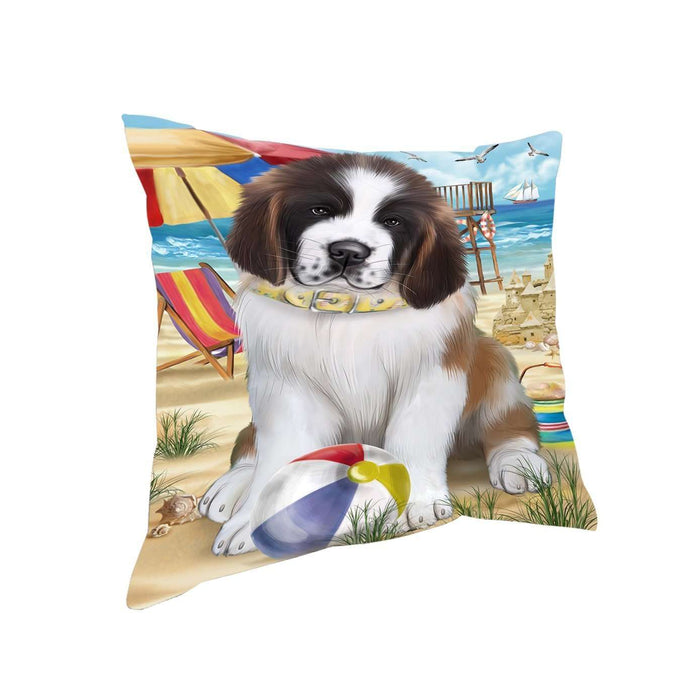 Pet Friendly Beach Saint Bernard Dog Pillow PIL50580