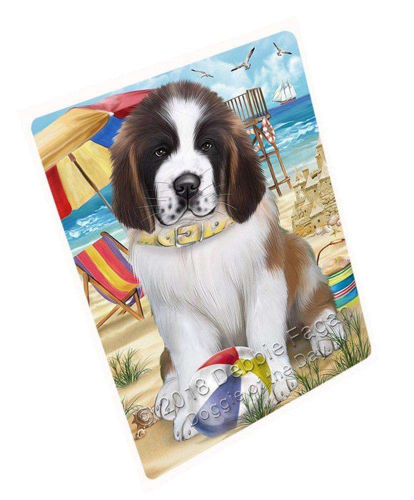 Pet Friendly Beach Saint Bernard Dog Tempered Cutting Board C49737