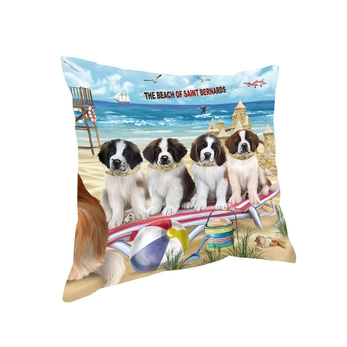 Pet Friendly Beach Saint Bernards Dog Pillow PIL50564