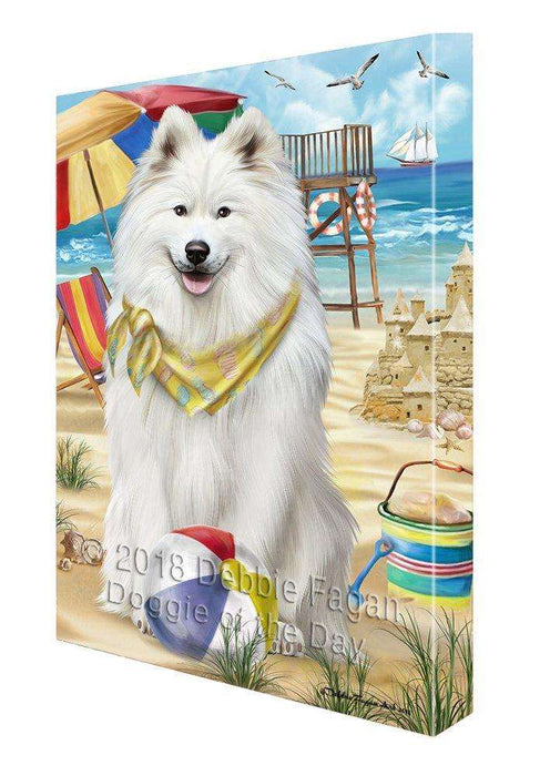 Pet Friendly Beach Samoyed Dog Canvas Wall Art CVS53265