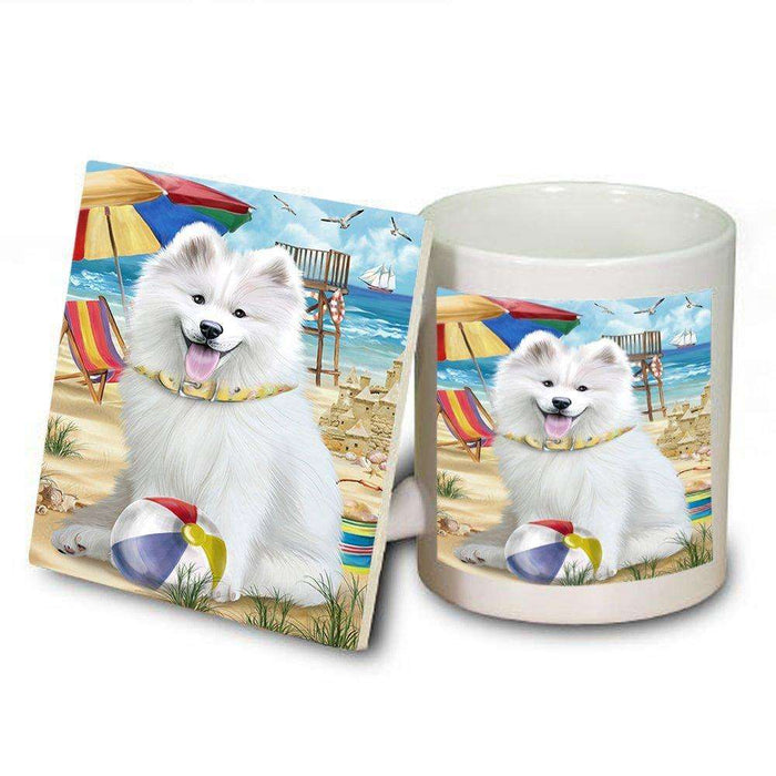 Pet Friendly Beach Samoyed Dog Mug and Coaster Set MUC48676