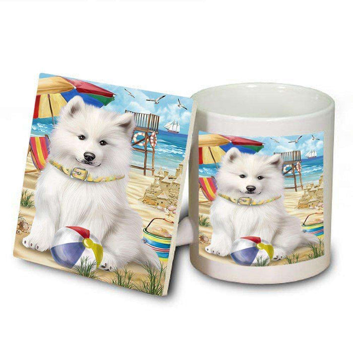 Pet Friendly Beach Samoyed Dog Mug and Coaster Set MUC48677
